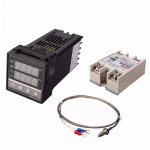 Digitaalne LCD PID REX-C100 temperatuurikontrolleri komplekt + K termopaar + Max.40A SSR