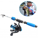 &Otilde;ngeritvade ja spinningurullide komplekt Mini Lastele S&uuml;sinikkiust ridva kombineeritud karpkala bassi ridva komplekt 1.0MRod&Reel sinine