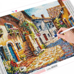 5D isetegemise teemantmaal maastik tikandid t&auml;is&uuml;mmargused teemantpistes ristpistes lillega kodukaunistus 20X30CM