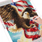 5D teemantmaal, t&auml;ispuurkotkas kodukaunistusega mosaiik Pilt kividest Ameerika k&auml;sitsi valmistatud kingitus 20X30CM