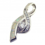 Les Tr&eacute;sors De Lily [E8649] &ndash; h&otilde;bedane ripats 'Goddess Opal' H&otilde;bevalge (roodiumiga kaetud) &ndash; 30x12 mm valge