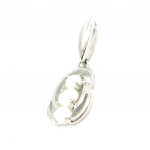 Les Tr&eacute;sors De Lily [I2613] - K&auml;sit&ouml;&ouml;na valmistatud h&otilde;bedast ripats  Goddess Opal  h&otilde;bevalge (roodiumiga kaetud) - 28x10 mm valge