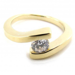 Bague Plaqu&eacute; Or 'C&acirc;lin' blanc dor&eacute; - 8 mm 50 kuld