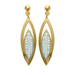 Les Tr&eacute;sors De Lily [K3840] - kullatud k&otilde;rvar&otilde;ngad  D&eacute;esse  valgest kullast - 32x8 mm kuld