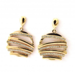 Les Tr&eacute;sors De Lily [K6617] - Boucles Plaqu&eacute; Or 'D&eacute;esse' blanc dor&eacute; - 25x15 mm kuld