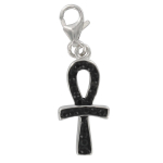 Les Tr&eacute;sors De Lily [Q4905] - h&otilde;bedane v&otilde;luripats  Egyptuse rist  must h&otilde;be (roodiumiga kaetud) - 19x10 mm must