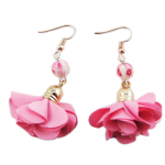 Les Tr&eacute;sors De Lily [R0667] - K&auml;sitsi valmistatud roosast kullast k&otilde;rvar&otilde;ngad  Dancers  - 45x30 mm Heleroosa