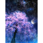 Teemantv&auml;rvimine t&auml;ispuur Dream Tree Moonlight Teemanttikandid Ristpistes 20X30CM