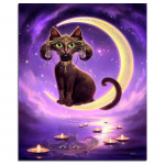 Cat in the Moon 5D DIY teemantmaal T&auml;is&uuml;mmargune teemanttikandid 20X30CM