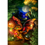 5D DIY teemantmaal  &Ouml;ine draakon  Tikand Ristpistes 3D Kodukaunistus 20X30CM