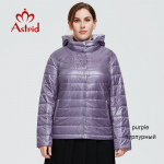 Mantel Astrid Hooded Fashion Short Parka kevad s&uuml;gispuuvillased riided AM-9439 M lilla
