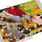 5D DIY Teemanttikandid J&otilde;ulud &ouml;&ouml;kulli ristpistes Uus saabumine Teemantmaaling Loomade n&auml;put&ouml;&ouml; Sisustus koju Full Round (20X30CM)