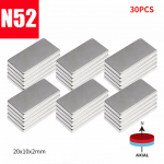 [OO] N52 20x10x2mm neod&uuml;&uuml;mplokkmagnet haruldaste muldmetallide magnetid 10/20/30/60 tk