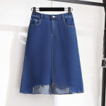 Suvine vabaaja ja mugav teksakleit plusssuuruses, sobiv naiste l&otilde;hestatud veniv seelik XL sinine