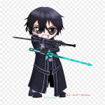 Kirito Chibi GIF Kirito Asuna triikimispildid riietele aplikatsioon kleepsud riietel kuumustundlik kohandatud plaaster