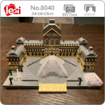 8040 maailmaarhitektuur Pariisi Louvre'i muuseumi purskkaevu mudel DIY Mini Teemantplokid Tellised Ehitusm&auml;nguasi