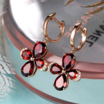 BELLA BOX moodsad rubiink&otilde;rvar&otilde;ngad naistele korea stiilis ehted Lucky Clover kujuga roosikulla v&auml;rvi k&otilde;rvatilgad punane