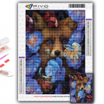 5D DIY Teemanttikandid Loomade Rebane Teemantmaaling Mosaiik Kodukaunistus Full Round 20X30CM