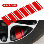 6 tk peegeldavad auto rattarummu kleebised Dodge Chrysler Jeep Dakota Durango Charger 300 Aspen Grand Cherokee jaoks punane