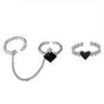 IF ME isikup&auml;rastatud mustad kristalls&otilde;rmused, komplekt s&uuml;damed K&otilde;ik-&uuml;hes s&otilde;rmus naistele Aksessuaarid Ehted