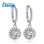 LSOOYH Clip K&otilde;rvar&otilde;ngad Moodne naiste k&otilde;rvar&otilde;ngas Geomeetria Cubic Zirconia Hoop Drop K&otilde;rvar&otilde;ngad Ehted A