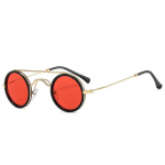 SHAUNA populaarne mood v&auml;ikesed &uuml;mmargused p&auml;ikeseprillid naiste vintage metallist punkprillid meeste l&auml;bipaistvad ookeanil&auml;&auml;tsevarjud UV400 p&auml;ikeseprillid Black red