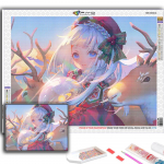 5D Teemantmaali J&otilde;ulupuu J&otilde;uluvana Lumemees Ristpistes Teemanttikandid Mosaiik Full Round 20X30CM