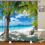 3d Rannamaastik Du&scaron;ikardinad Meri Ookean Vahemere Vannitoa kardin Veekindel riidest kaunistus 180*240cm Vannikardin 180x200cm