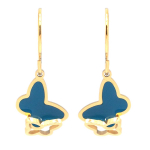 Les Tr&eacute;sors De Lily [R4458] - Disainterasest k&otilde;rvar&otilde;ngad 'Butterfly' t&uuml;rkiissinine kuld - 10x8 mm t&uuml;rkiissinine
