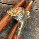 Dog Handle Walking Stick Antique Style Solid Brass Dog Knob Handle 36 inch  Unique Stick, Animal Cane Dog Head Palm Grip Walking Cane