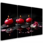 Kolmeosalise pildiga l&otilde;uendiprindiga Stones Zen Spa k&uuml;&uuml;nlad 60x40 punane