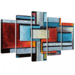 Viieosalise pildiga l&otilde;uendiprint Abstraction Color 100x70 sinine
