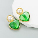 Naiste retrok&otilde;rvar&otilde;ngad titaanist terassulamist ripatsk&otilde;rvar&otilde;ngad akr&uuml;&uuml;list v&auml;rvilised vaiguhelmed s&uuml;damekujulised geomeetrilised k&otilde;rvakaunistused OneSize roheline