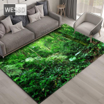 Looduslik maastik 3D vaip elutuppa Roheline mets juga Maastikuvaip Magamistoa libisemisvastane vaip vannitoas Suur 100x150cm 1pcs
