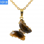 Naiste mood kristallist amet&uuml;st roosa kvarts liblikas ripats kaelakee emadep&auml;eva kingitused kaelakee h&otilde;be/kuld Tiger Eye kuld