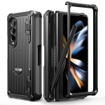 Kaitse&uuml;mbris Samsung Galaxy Z Fold 3 4 Fold3 Fold4 5g jaoks Hinge Pen Slot Eesmine Klaas Seisualus PC Kate Fold 3 4 Capa (Pole pliiatsit ) For Galaxy Z Fold 4 must