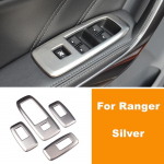 Ford Ranger 2015-2019 jaoks 4 tk/partii roostevabast terasest h&otilde;bedast musta auto ukse akna t&otilde;ste l&uuml;liti paneeli katte raami kaunistus h&otilde;be