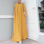 N&ouml;&ouml;p Ees Kaftan R&uuml;&uuml; Pikkade Varrukatega S&auml;rgi Tasku Naiste Maxi Kleit R&uuml;&uuml; L&auml;his-Ida mudelid Moslemi stiilis Tagasihoidlikud riided S&uuml;gis 5XL