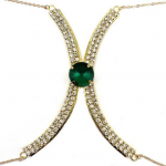 Rinnahoidja kett Seksikas reguleeritav Luksuslik peen kuldne mood Ehted Rhinestone inkrusteeritud rinnakorvi kehakett Klubi aksessuaarid B