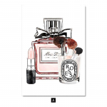 Roosa lillega parf&uuml;&uuml;m Moeplakat Naine meik Huulepulk Raamat L&otilde;uendimaal Seinakunstitr&uuml;kk Pilt T&uuml;druk Magamistuba Kodukaunistus 30x40cm No Frame