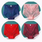 4 tk/partii Seksikad &otilde;&otilde;nsad pitsist k&otilde;rge v&ouml;&ouml;kohaga naiste alusp&uuml;ksid k&otilde;htu salendavad puusi t&otilde;stvad &otilde;mblusteta l&auml;bipaistvad v&otilde;rkp&uuml;ksid XL