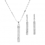 1 komplekt naiste kaelakee k&otilde;rvar&otilde;ngad, silindriline varras, kividest l&auml;ikiv ehtekomplekt banketi jaoks