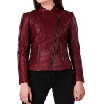 NOORA Naiste Lambanahast Bikeri punane nahkjakk, disainer Morden Jakcet, Western Wear Fit jope XXL punane