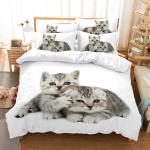 3D Pet Cat Print voodipesu komplekt Kasside tekikate padjap&uuml;&uuml;r 2/3 t&uuml;kki AU King t&auml;issuuruses &uuml;he-/kaheinimesevoodi Kodu voodipesu kaunistus AU Double 180x210cm