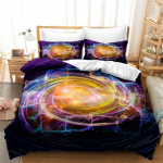 3D Star Sky voodipesukomplekt Mikrofiibrist tekikott 2/3 t&uuml;kki DE135 * 200 T&auml;issuuruses majapidamises kasutatav pehme ja kergesti puhastatav lukuga kodukaunistuse komplekt DE 100x135cm