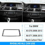 RRX BMW X5 E70 X6 E71 jaoks 2008-2013 S&uuml;sinikkiust sise&otilde;hu v&auml;ljalaskeava udu eemaldamine Tuyere'i navigatsioonipaneeli dekoratiivkatte &auml;&auml;ris Navigation A black
