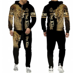 Kevadine ja s&uuml;gisene meeste dressid 3D The Lion Print T&otilde;mblukuga Pusad Pusad P&uuml;ksid Komplektid Vabaajar&otilde;ivad Naiste dressid M