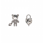 Pinkdudu 2023 Korea armastus k&auml;ekott, karu k&otilde;rvar&otilde;ngad, loominguline isiksus, as&uuml;mmeetriline tsirkoonk&otilde;rvar&otilde;ngas naistele PD1464 White valge