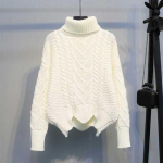 Naiste kilpkaelusega džemprid paksendatud soe l&uuml;hike sviiter kampsun avara keermega kootud kampsun talvine XXXL