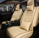 Veekindel autoistme kate Universaalne nahast auto esiistmepadi koos patjade v&otilde;i ilma padjata 1PCS（with pillow） beež